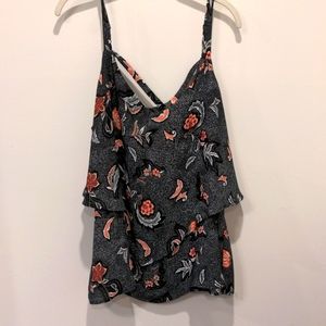 Torrid black and floral tank top